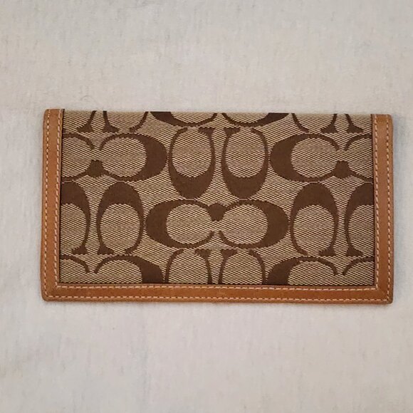 Coach Brown and Tan Signature Wallet - Picture 4 of 5